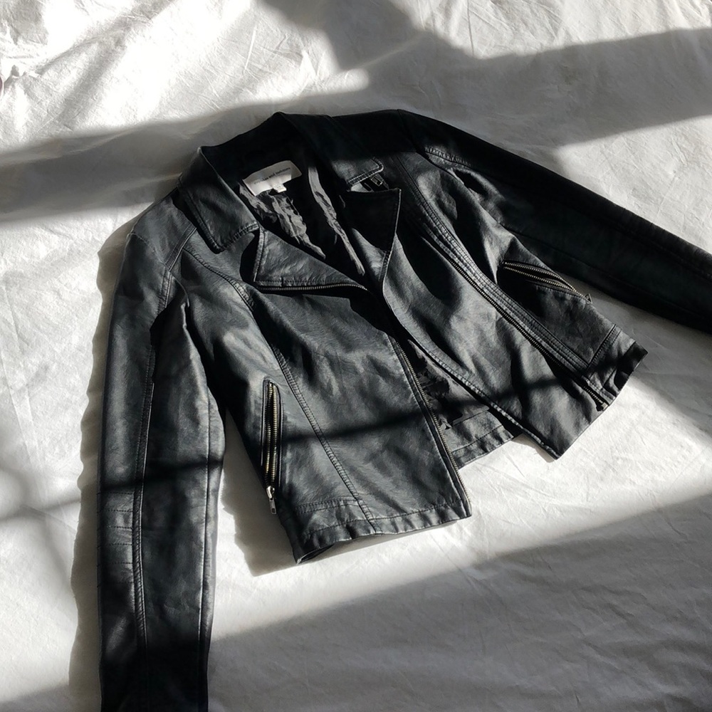Faux Black Leather Jacket